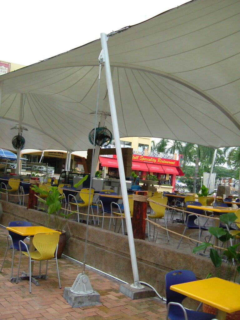 tensile fabric structure mamak restaurant oug