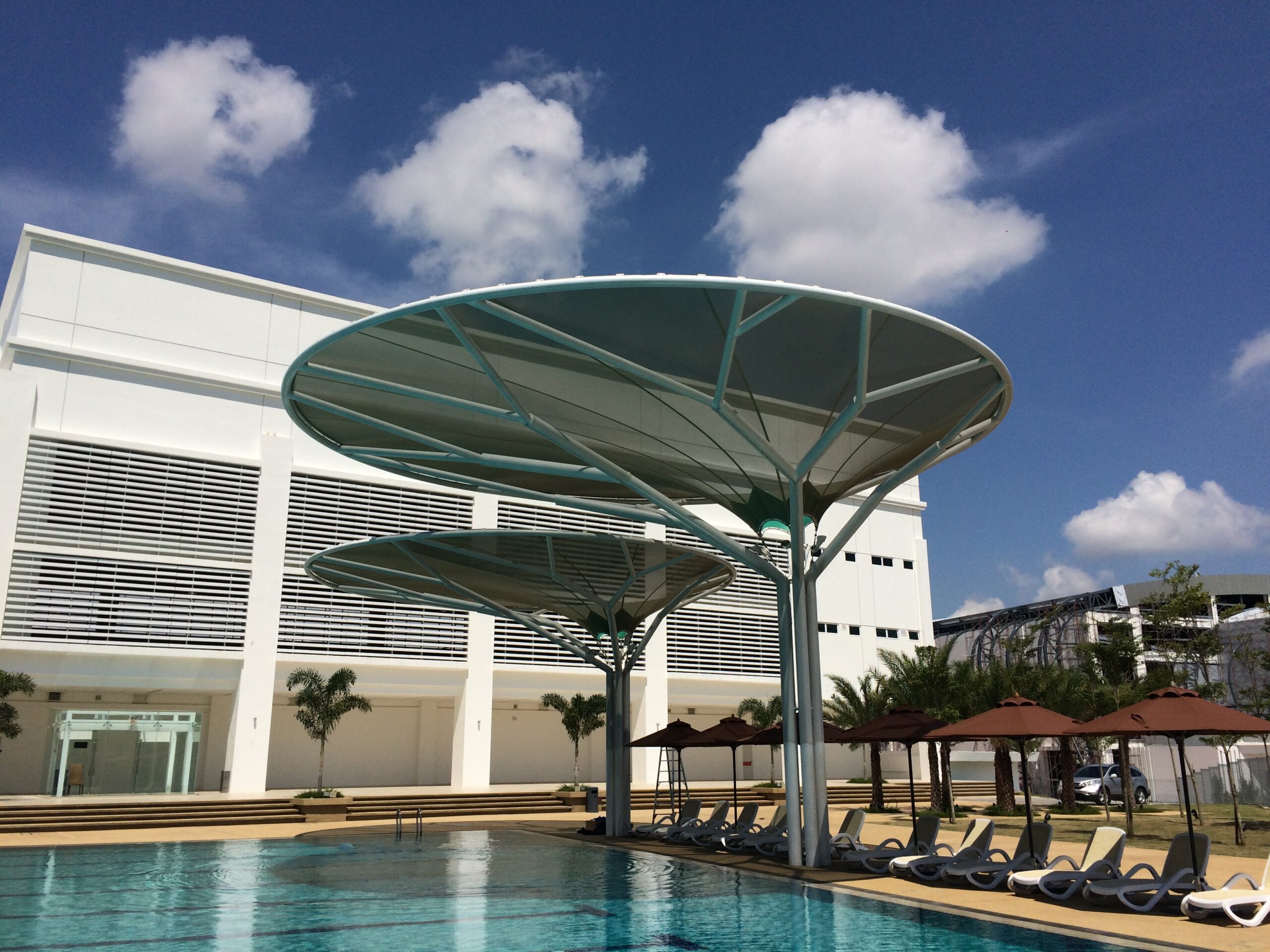 Whimsical tensile fabric structure by TE Membrane at D'Tempat Country Club, Seremban