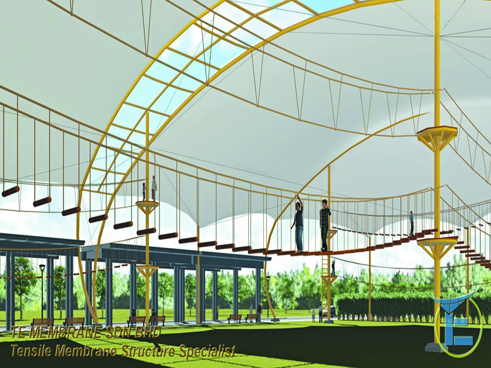 tensile fabric structure for theme park